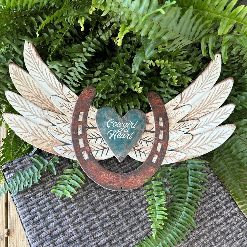 Cowgirl Heart Winged Horseshoe Wall Decor
